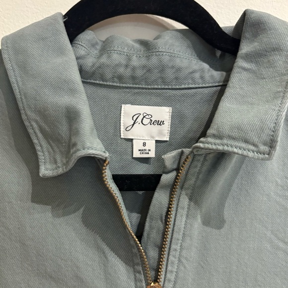 J. Crew Zip-Front Chino Dress in Army Green Khaki Size 8 - Picture 6 of 9